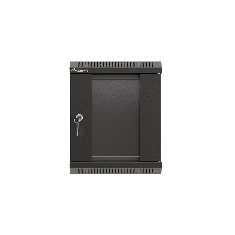 LANBERG RACKOVÁ SKRIŇA 10'' PRO MONTÁŽ NA STENU 6U/300X300 (FLAT PACK) S PROSKLENÝMI DVERMI ČIERNA