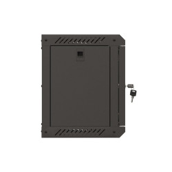 LANBERG RACKOVÁ SKRIŇA 10'' PRO MONTÁŽ NA STENU 6U/300X300 (FLAT PACK) S PROSKLENÝMI DVERMI ČIERNA