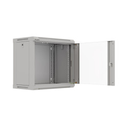 LANBERG 19'' RACKOVÁ SKRIŇA PRO MONTÁŽ NA STENU 9U/540X350 (FLAT PACK) S PROSKLENÝMI DVERAMI ŠEDÁ