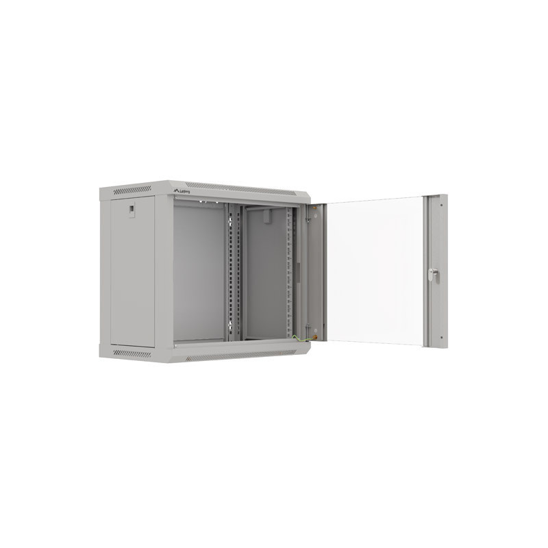 LANBERG 19'' RACKOVÁ SKRIŇA PRO MONTÁŽ NA STENU 9U/540X350 (FLAT PACK) S PROSKLENÝMI DVERAMI ŠEDÁ