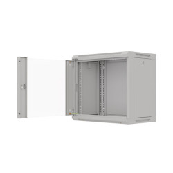 LANBERG 19'' RACKOVÁ SKRIŇA PRO MONTÁŽ NA STENU 9U/540X350 (FLAT PACK) S PROSKLENÝMI DVERAMI ŠEDÁ