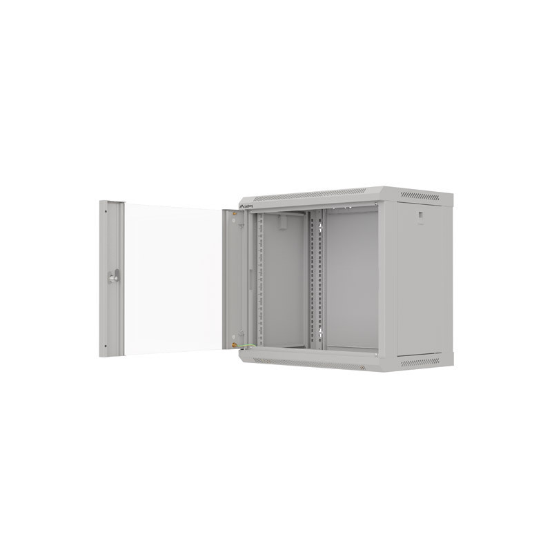 LANBERG 19'' RACKOVÁ SKRIŇA PRO MONTÁŽ NA STENU 9U/540X350 (FLAT PACK) S PROSKLENÝMI DVERAMI ŠEDÁ