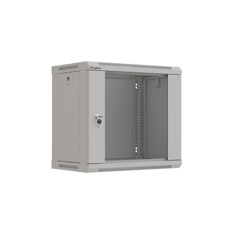 LANBERG 19'' RACKOVÁ SKRIŇA PRO MONTÁŽ NA STENU 9U/540X350 (FLAT PACK) S PROSKLENÝMI DVERAMI ŠEDÁ