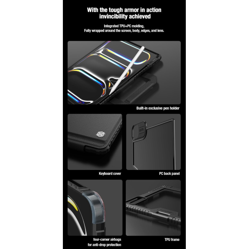 Nillkin Bumper GO Keyboard Case (Backlit Version) pre iPad Pro 13 2024 Black