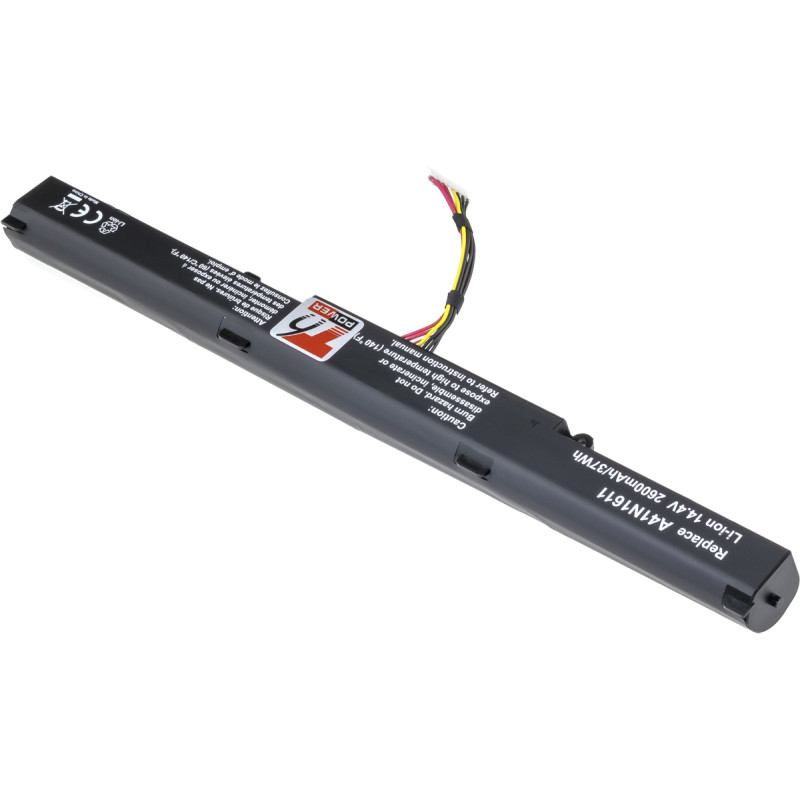 Batérie T6 Power pre Asus GL752, N552, N752, FX553, G553, GL553, 2600mAh, 37Wh, 4cell, Li-ion
