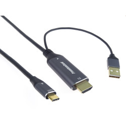 PremiumCord HDMI2.0 na USB-C kábel pre monitory,2m