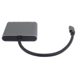 PremiumCord Adaptér USB-C na HDMI + USB3.0 + PD, rozlíšenie 4K a FULL HD 1080p