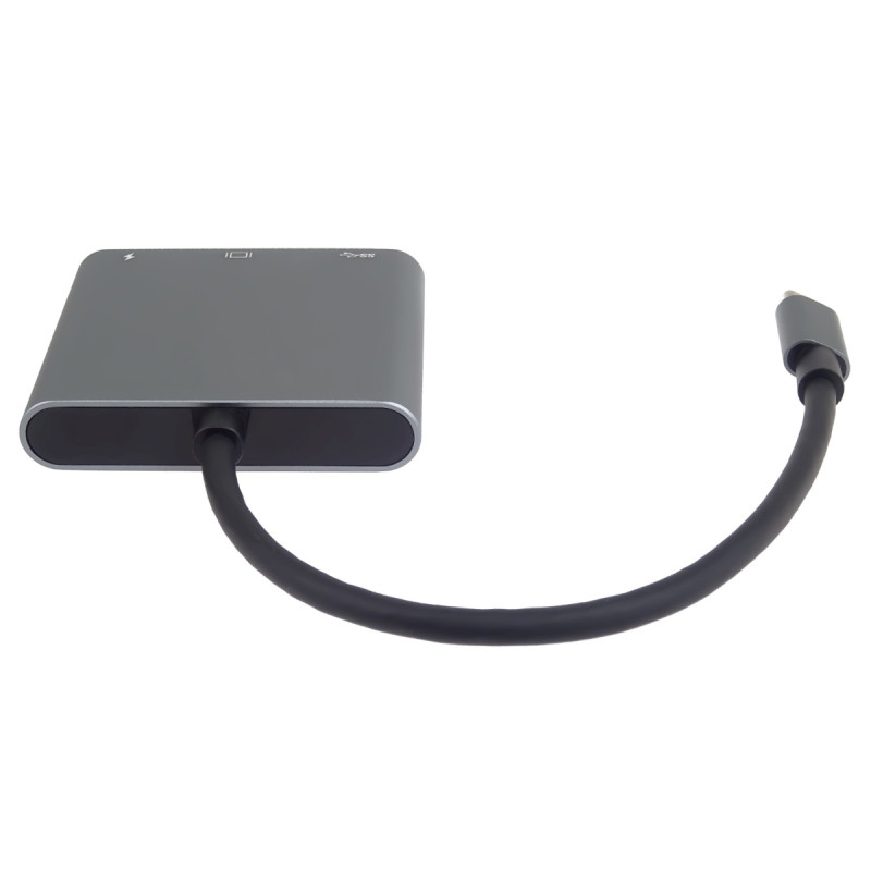 PremiumCord Adaptér USB-C na HDMI + USB3.0 + PD, rozlíšenie 4K a FULL HD 1080p