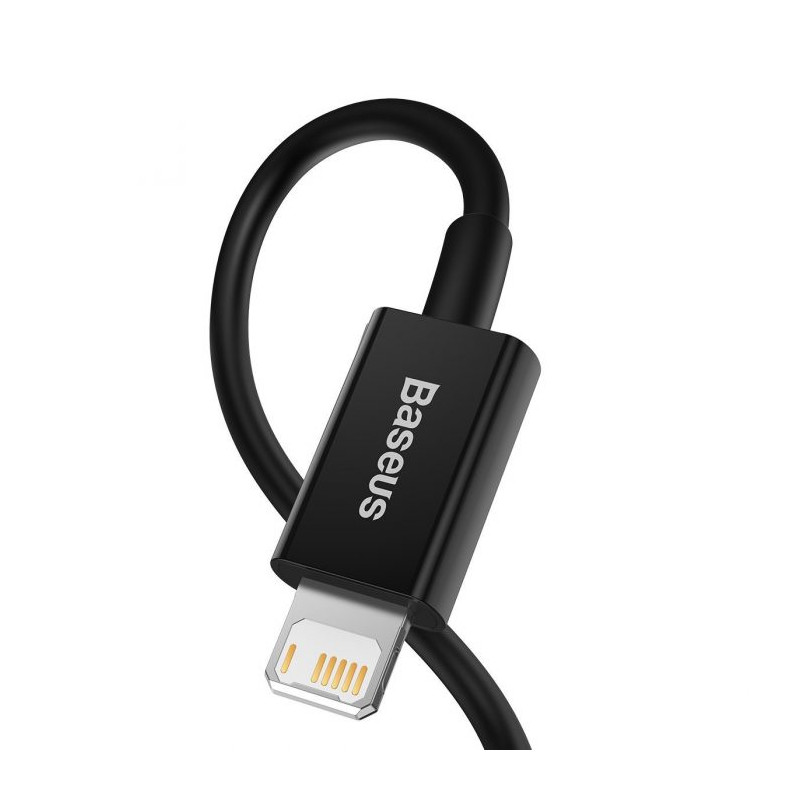 NONAME - Baseus CALYS-A01 Superior Fast Charging Dátový Kabel USB to Lightning 2.4A 1m Black