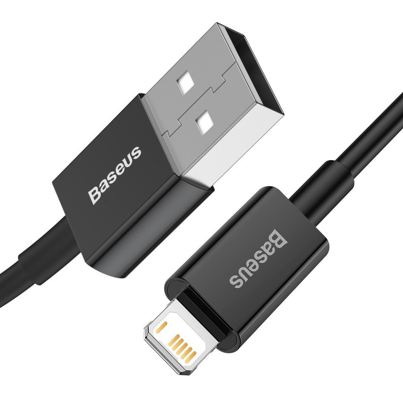NONAME - Baseus CALYS-A01 Superior Fast Charging Dátový Kabel USB to Lightning 2.4A 1m Black