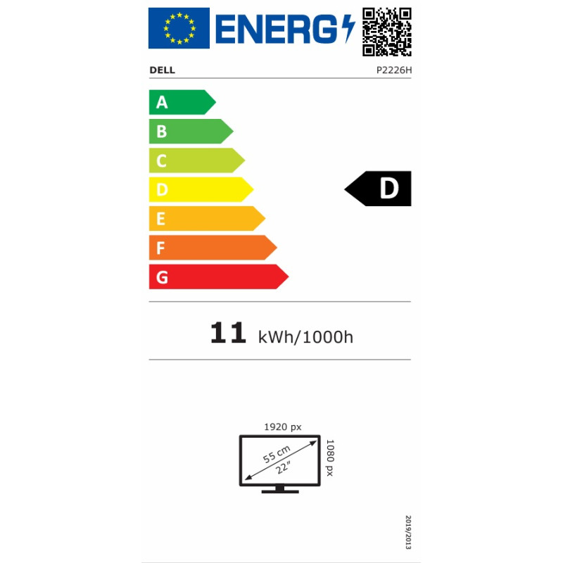 Dell Pre P/P2226H/22''/IPS/FHD/100Hz/5ms/Čierna/3RNBD