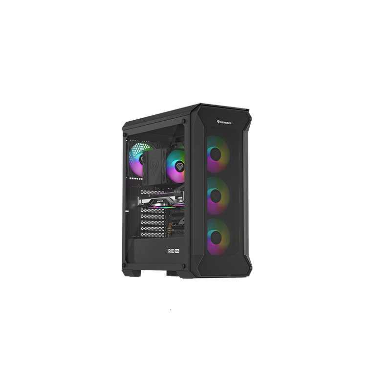 Počítačová skriňa Genesis IRID 505 ARGB V2/Midi Tower/Transpar./Čierna