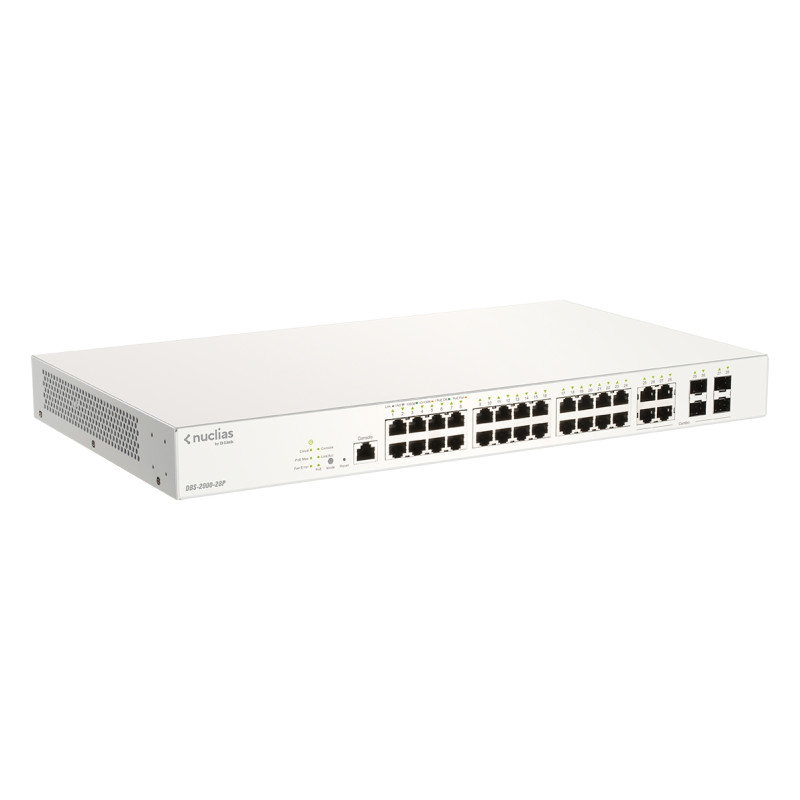 D-Link DBS-2000-28P 28xGb PoE+ Nuclias Smart Managed Switch 4x Combo Ports 1G,193W (With 1 Year Lic)