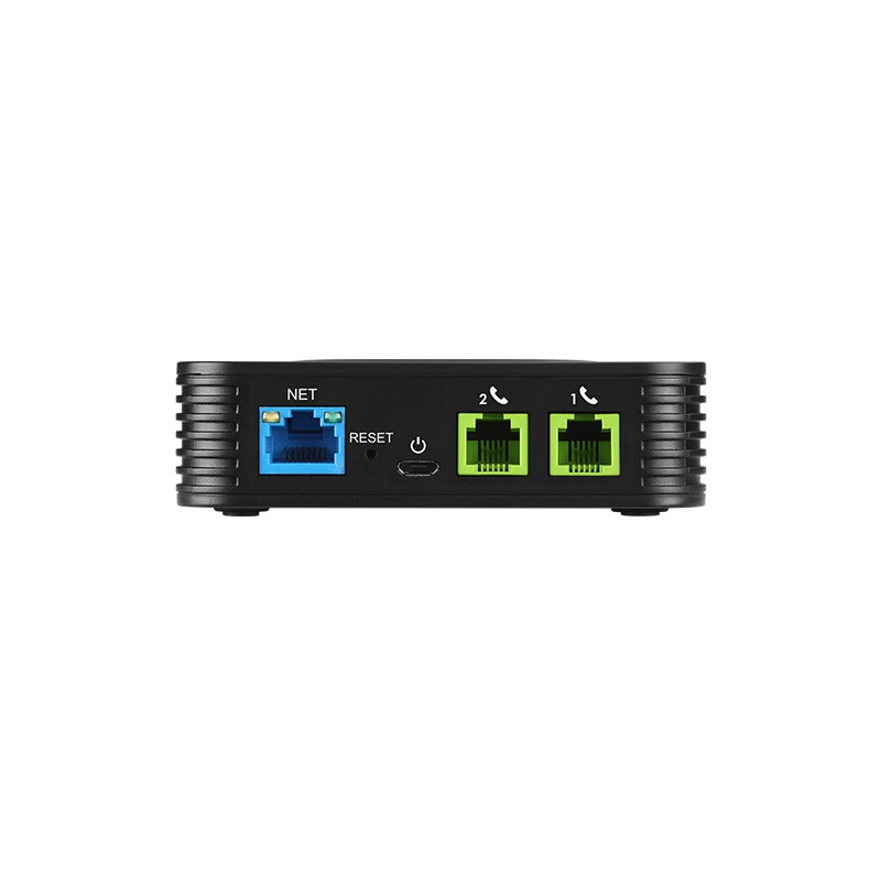 Grandstream HT802 V2 (ATA), 2x FXS, 2 SIP účty, 1x LAN, 3-cestná konf., auto-provisioning