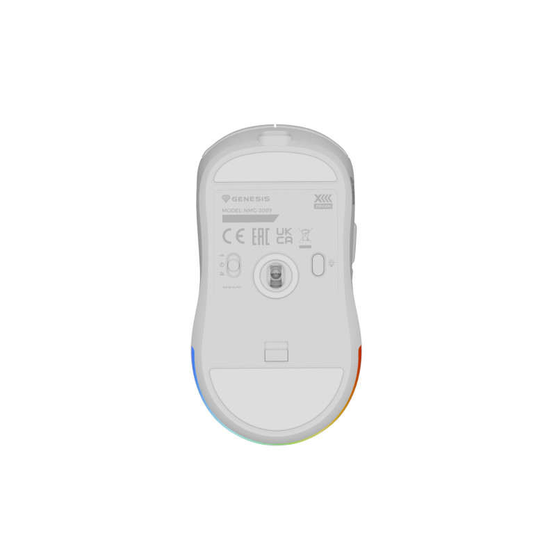 Genesis herná bezdrôtová myš ZIRCON XIII/Herná/Optická/26 000 DPI/Bezdrôtové USB/Biela