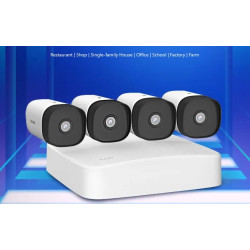 Tenda K4P-4TR - PoE kamerový set 4Mpx, 4CH NVR + 4x IP kamera 4Mpx, IP67, zvuk, web. rozhranie, SK app