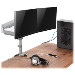 EATON - Držiak pre montáž monitora na stôl, pre 2x 13-34, Flex Arm, USB, Audio konektory