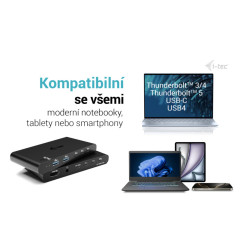 i-tec KVM Docking Station HDMI pre 2 hostí, Power Delivery 2x 100W