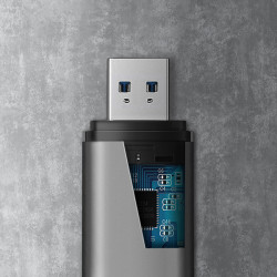 AXAGON CRE-SAC, USB3.2 Gen 1 Type-C + Type-A externá čítačka kariet SD/microSD, podpora UHS-I