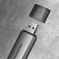 AXAGON CRE-SAC, USB3.2 Gen 1 Type-C + Type-A externá čítačka kariet SD/microSD, podpora UHS-I