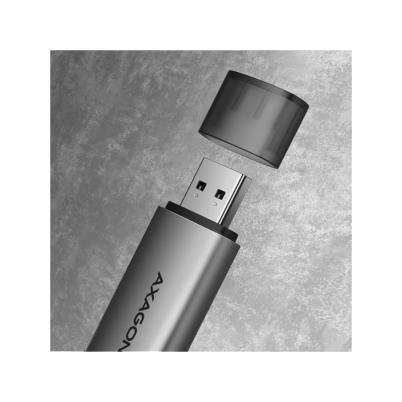 AXAGON CRE-SAC, USB3.2 Gen 1 Type-C + Type-A externá čítačka kariet SD/microSD, podpora UHS-I
