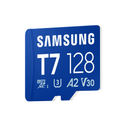 Samsung T7/Micro SDXC/128GB/UHS-I U3 / Class 10/Modrá