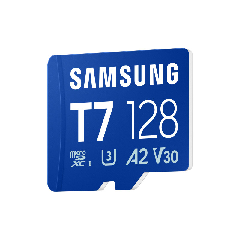 Samsung T7/Micro SDXC/128GB/UHS-I U3 / Class 10/Modrá