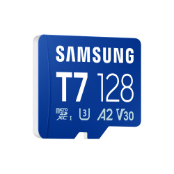 Samsung T7/Micro SDXC/128GB/UHS-I U3 / Class 10/Modrá