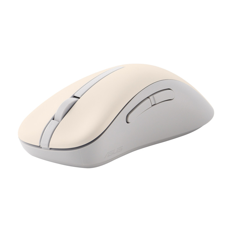 ASUS Wireless Mouse MD102/Kancelárska/Optická/Pre pravákov/1 600 DPI/USB+BT/Béžová