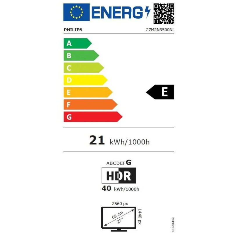 Philips Evnia/27M2N3500NL/27''/VA/QHD/144Hz/1ms/Gray/3R