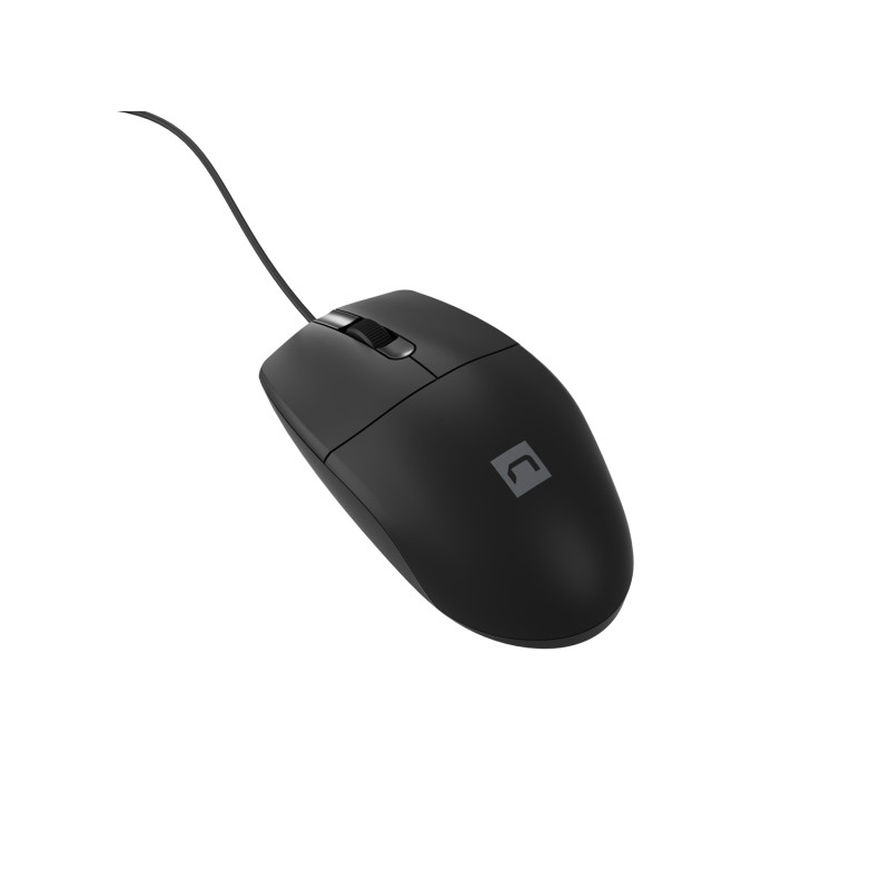 Natec optická myš RUFF Plus 1200 DPI/Kancelárska/Optická/1 200 DPI/Drôtová USB/Čierna