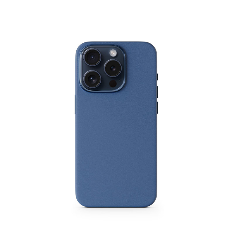 Epico Mag+ kožený kryt iPhone 15 Pro - modrá