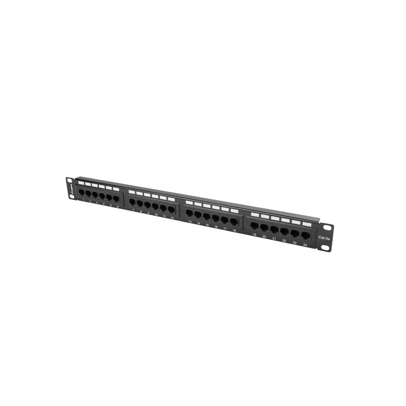 LANBERG PATCH PANEL 24 PORTOV 1U 19'' CAT.5E UTP ČIERNY