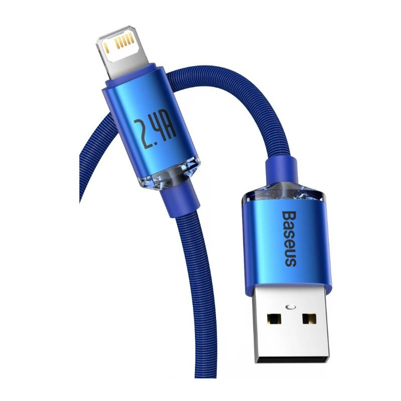 NONAME - Baseus CAJY000003 Crystal Shine Series Dátový Kabel USB - Lightning 20W 1,2m Blue