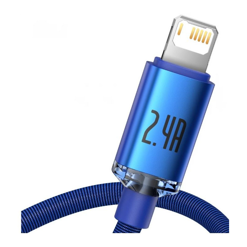 NONAME - Baseus CAJY000003 Crystal Shine Series Dátový Kabel USB - Lightning 20W 1,2m Blue