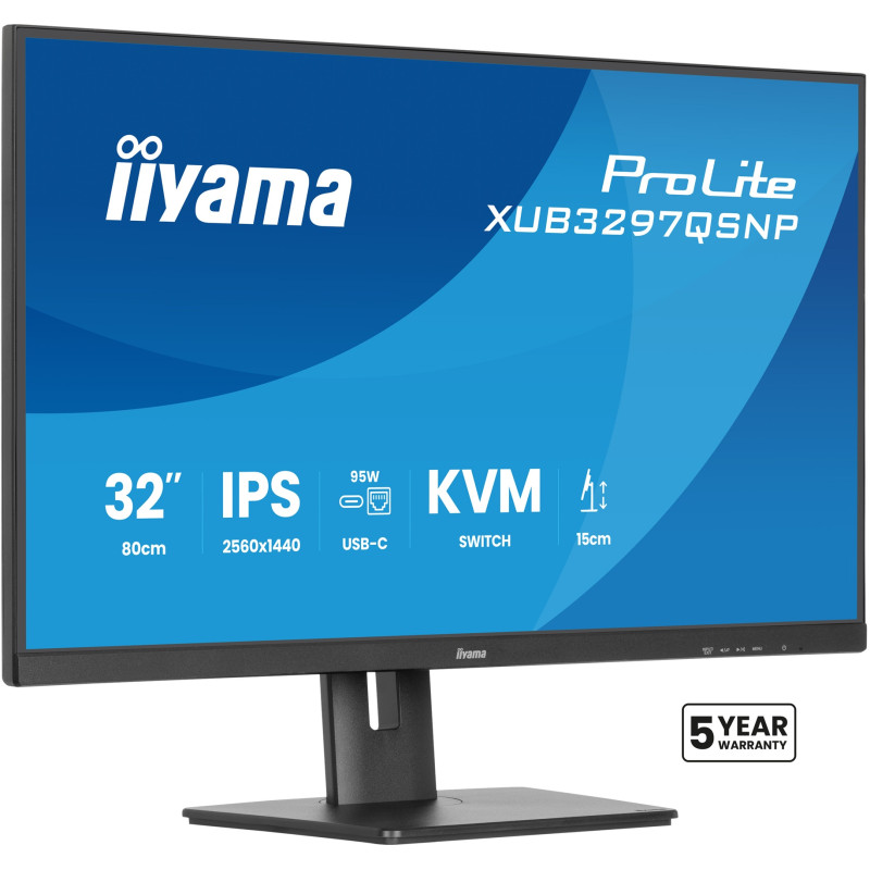 iiyama ProLite/XUB3297QSNP-B1/32''/IPS/QHD/100Hz/1ms/Čierna/5R