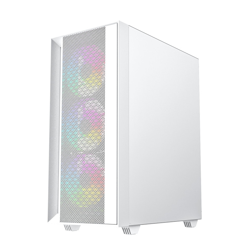 Gembird Fornax 4000 ARGB/Midi Tower/Transpar./Biela