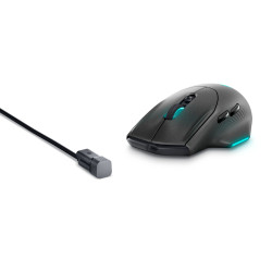 Dell Alienware 620M/Herná/Optická/Pre pravákov/26 000 DPI/Drôtová+bezdrôtová/Čierna