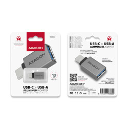 AXAGON RUCM-AFA, redukcia USB-C (M) - USB-A (F), USB 3.2 Gen 2, 3A, ALU