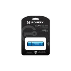 Kingston Ironkey Vault Privacy 50C/512GB/USB 3.2/USB-C/Modrá