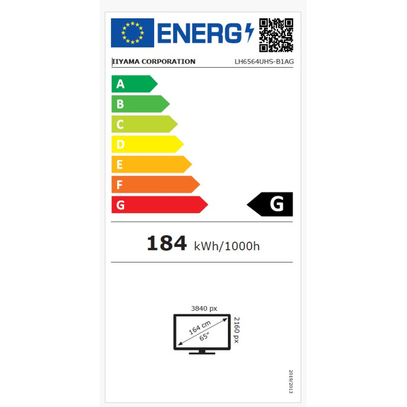 65'' iiyama LH6564UHS-B1AG: VA, 4K UHD, Android, 24/7