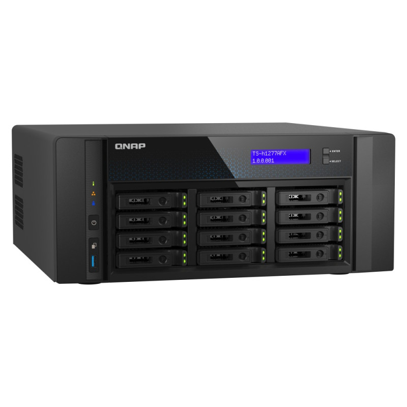 QNAP TS-h1277AFX-R7-32G (Ryzen 7 5,5 GHz, ZFS, 32 GB DDR5 ECC RAM, 12 x 2,5'' SATA, 2 x 2,5 GbE, 2 x 10 GbE)