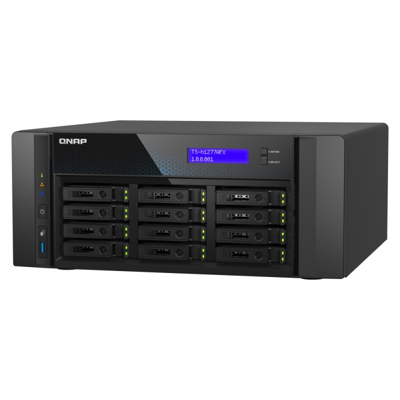 QNAP TS-h1277AFX-R7-32G (Ryzen 7 5,5 GHz, ZFS, 32 GB DDR5 ECC RAM, 12 x 2,5'' SATA, 2 x 2,5 GbE, 2 x 10 GbE)