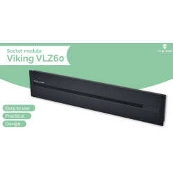 Zásuvková lišta - zápustná Viking LZ60B/230V,50Hz/60cm dĺžka/čierna/až 7 modulov/IP20/hliník/zápustná