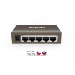 Tenda TEG1005D - 5x 10/100/1000 Mbps Kovový Switch, Fanless - bez ventilátorov, ochrana 6 kV