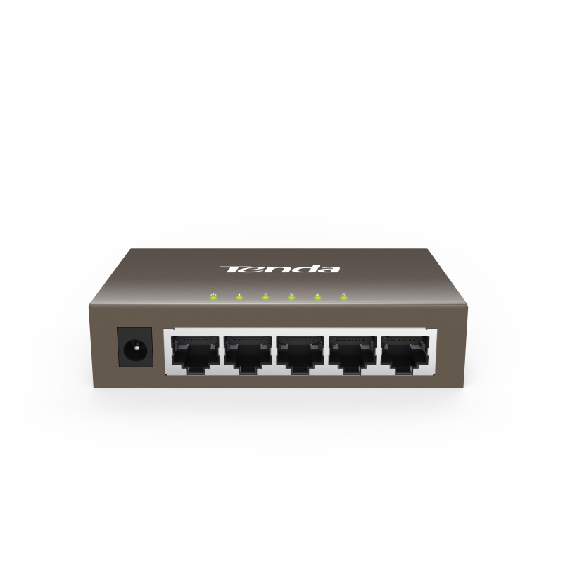 Tenda TEG1005D - 5x 10/100/1000 Mbps Kovový Switch, Fanless - bez ventilátorov, ochrana 6 kV
