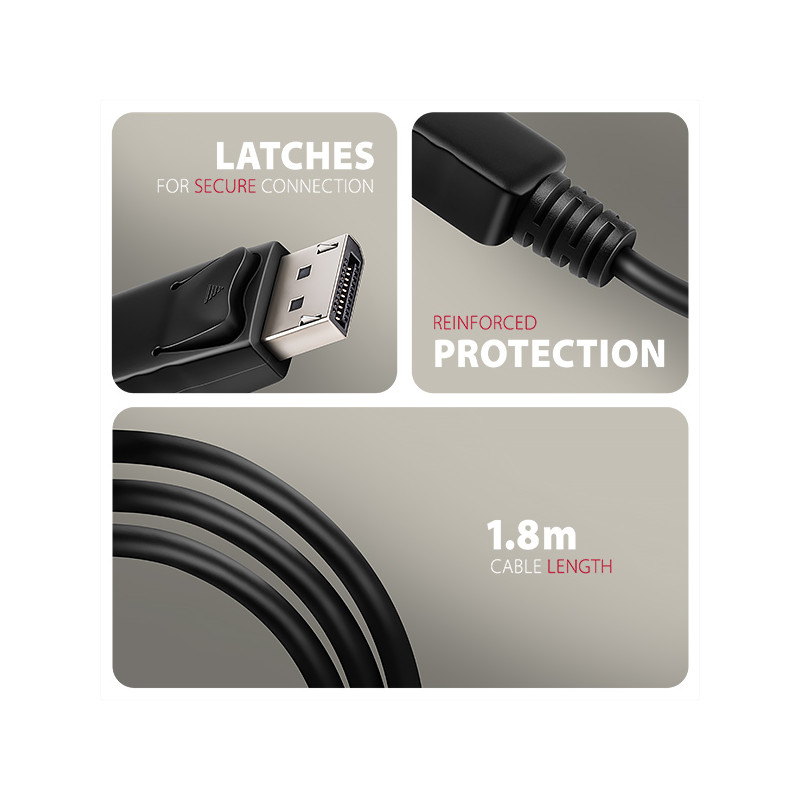 AXAGON RVD-HI20C2, DisplayPort - HDMI 2.0b redukcia/kábl 1.8m, 4K/60Hz