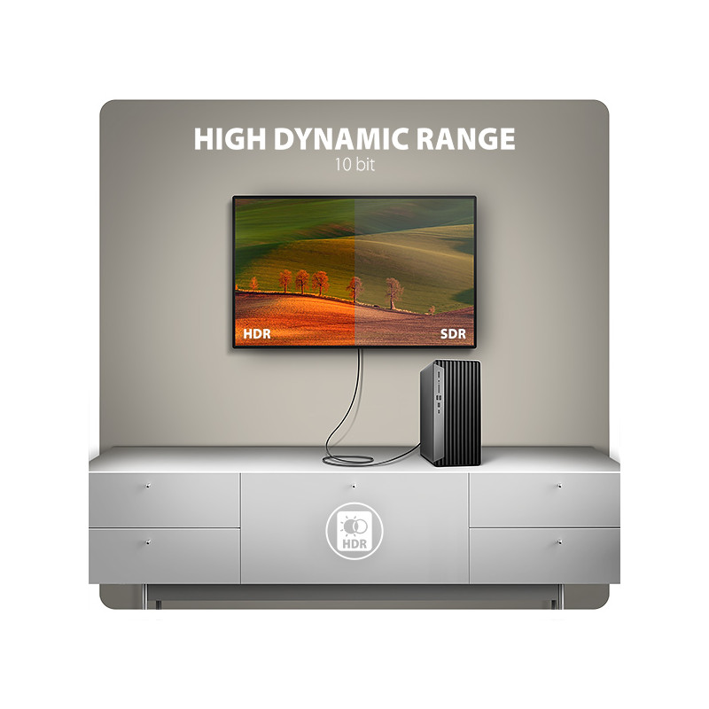 AXAGON RVD-HI20C2, DisplayPort - HDMI 2.0b redukcia/kábl 1.8m, 4K/60Hz