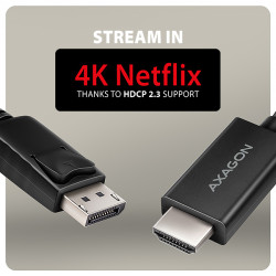 AXAGON RVD-HI20C2, DisplayPort - HDMI 2.0b redukcia/kábl 1.8m, 4K/60Hz