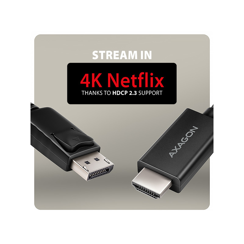 AXAGON RVD-HI20C2, DisplayPort - HDMI 2.0b redukcia/kábl 1.8m, 4K/60Hz